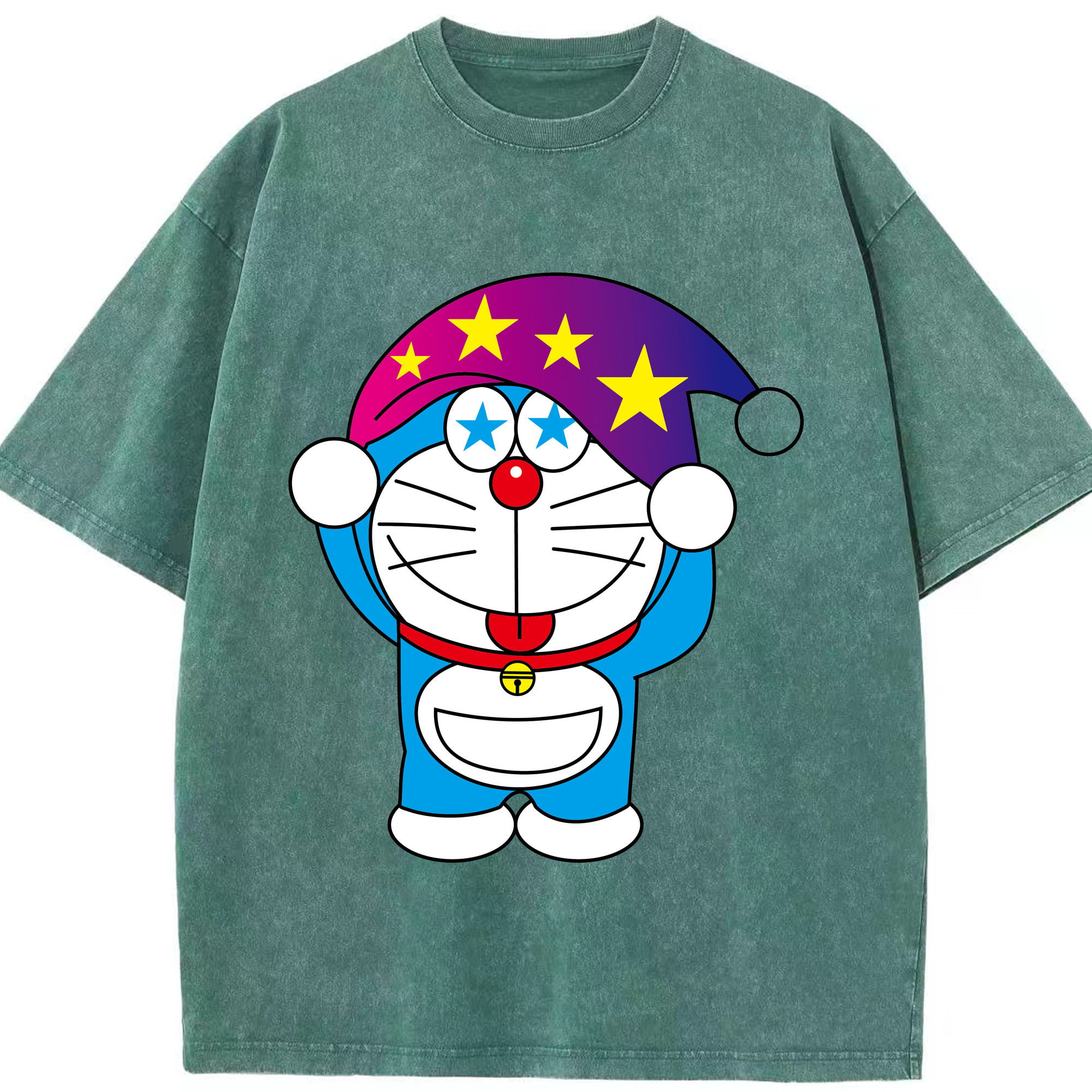 （画像用） ドラえもん Doraemon 綿100% ヴィンテージ風 半袖Tシャツ（フロントプリント）